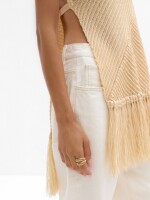 Anillo Redondeado Efecto Doble dorado