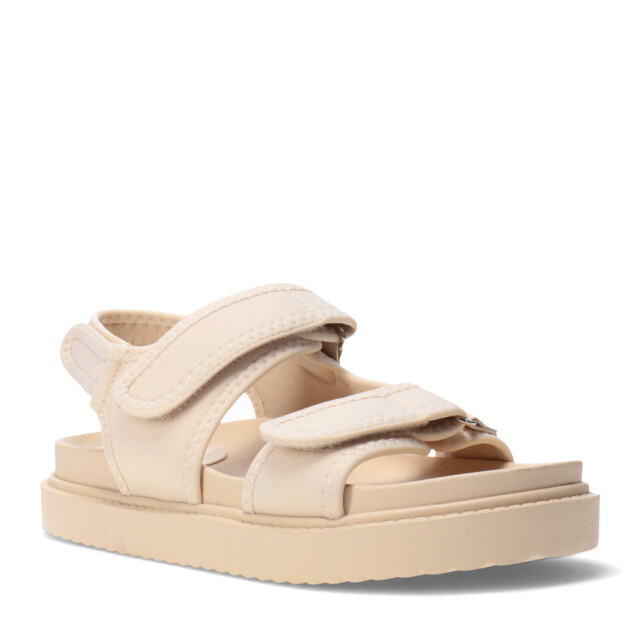 Sandalia de Mujer Miss Carol LEYA con doble velcro Beige