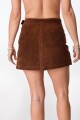 Falda Sur Leather Marron