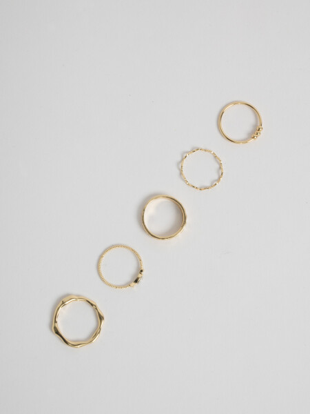 Pack x 5 anillos Dorado