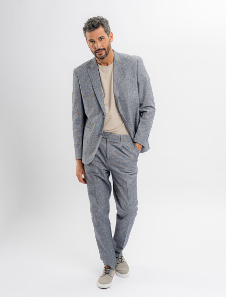 Saco lino liso azul marino