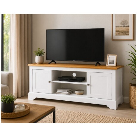 RACK TV 2 PUERTAS. BLANCO/MIEL RACK TV 2 PUERTAS. BLANCO/MIEL