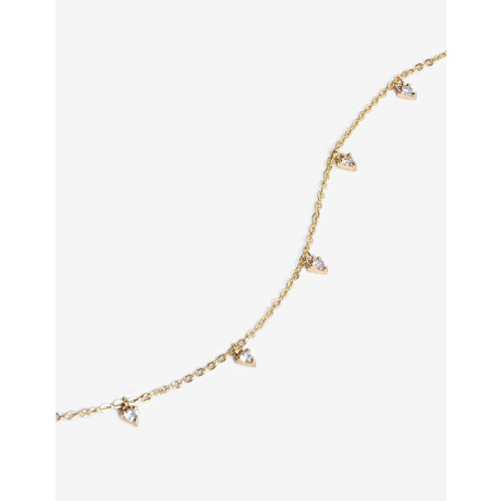 Collar Corto Con Cubic Dorado