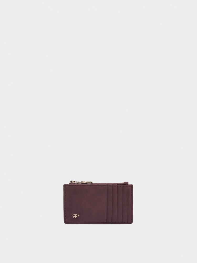 Cartera Básica Efecto Piel burdeos