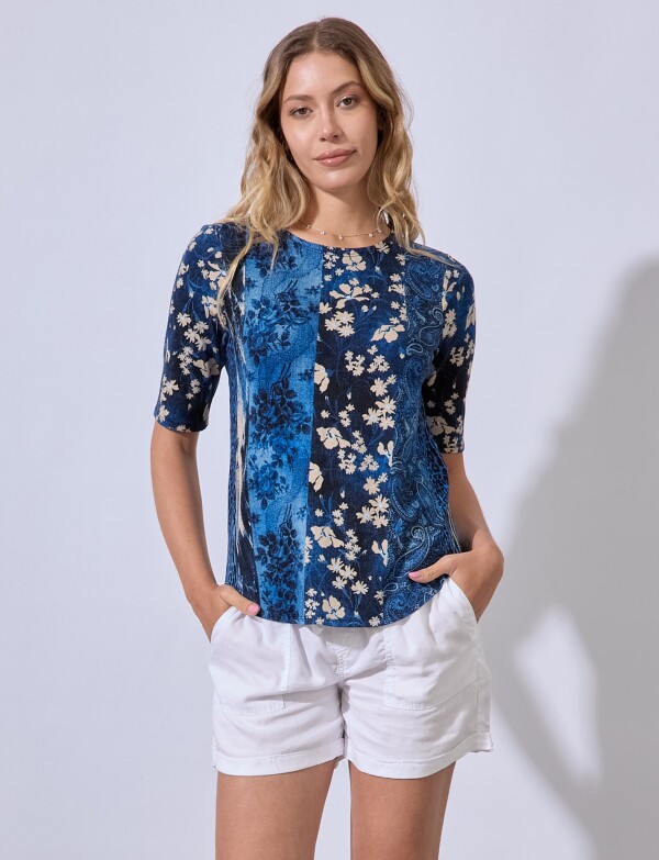 Remera Garden AZUL/MULTI