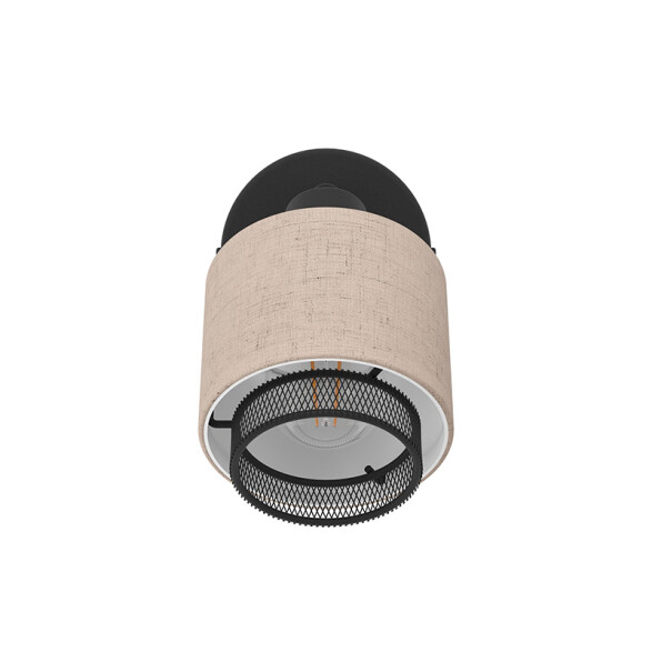 Lámpara de pared E14 spot metálico c/detalles lino EG6140