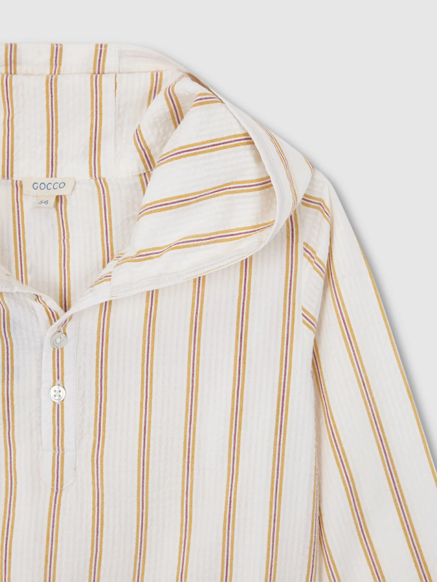 Camisa Rayas Con Capucha Blanco