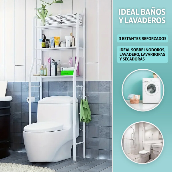 Estante Armario Mueble Organizador Baño Inodoro Metal Acero Estante Armario Mueble Organizador Baño Inodoro Metal Acero