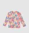 Tshirt manga larga print 2-10a Flor aquarela