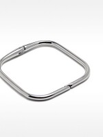 Pulsera Rígida Cuadrada - Acero Inoxidable plateado