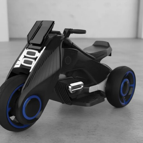 Moto futuro a batería infantil Lumax Grande con luces y musica Negro