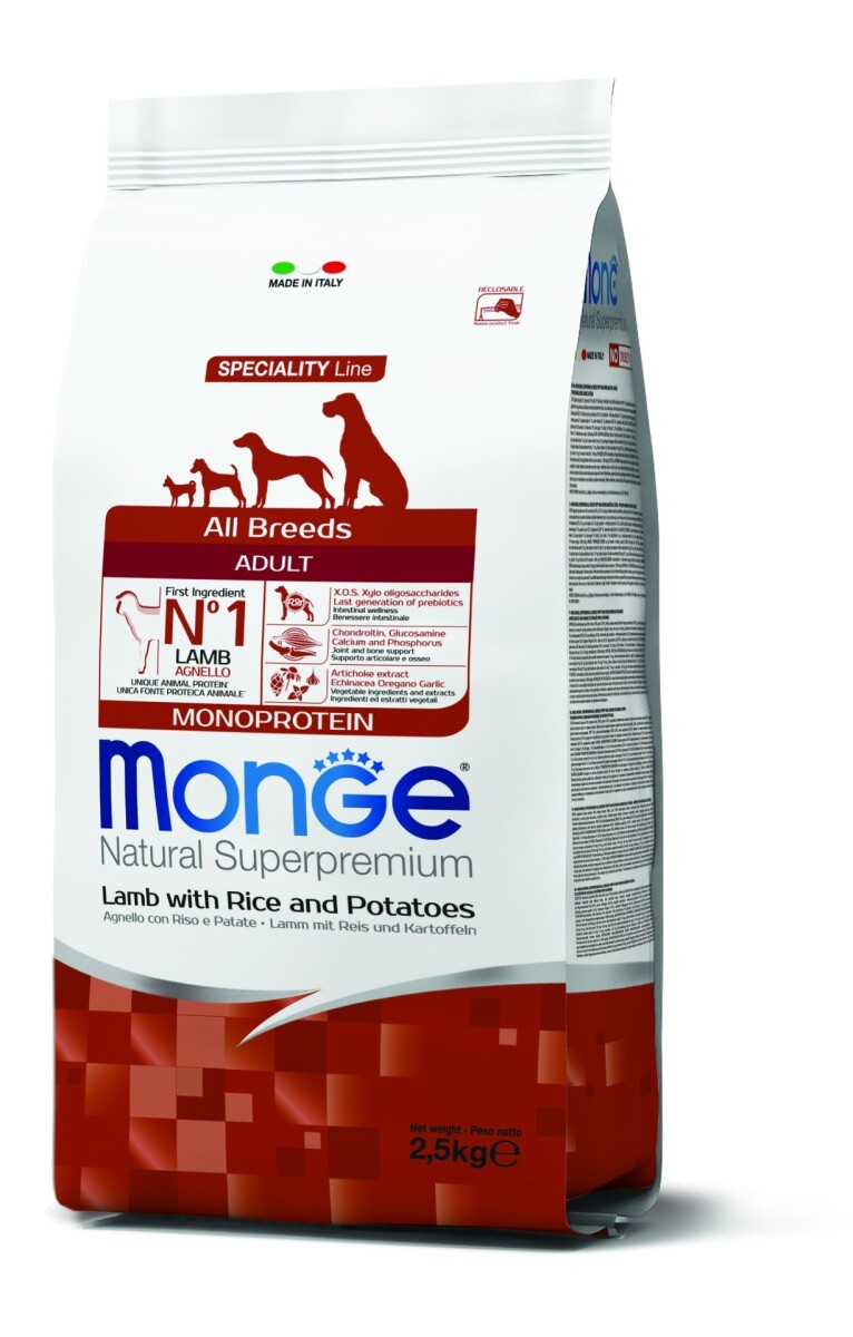 MONGE MONOPROTEÍNA ALL BREEDS ADULT LAMB 2.5 KG 