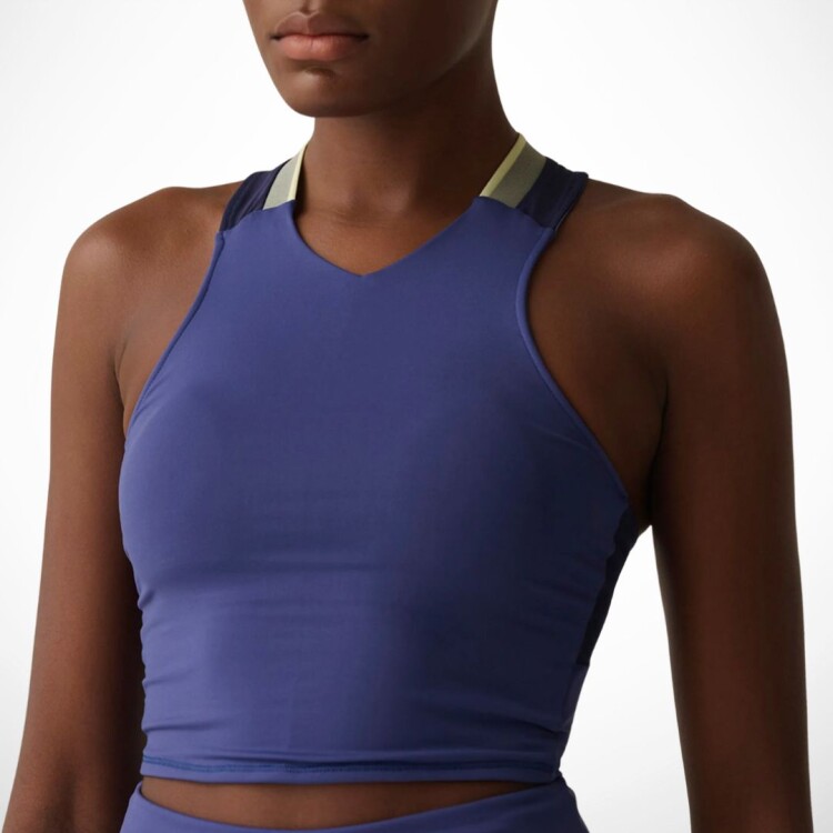 TOP CUELLO ALTO TIPO NADADORA MATCH TENIS FILA AZUL