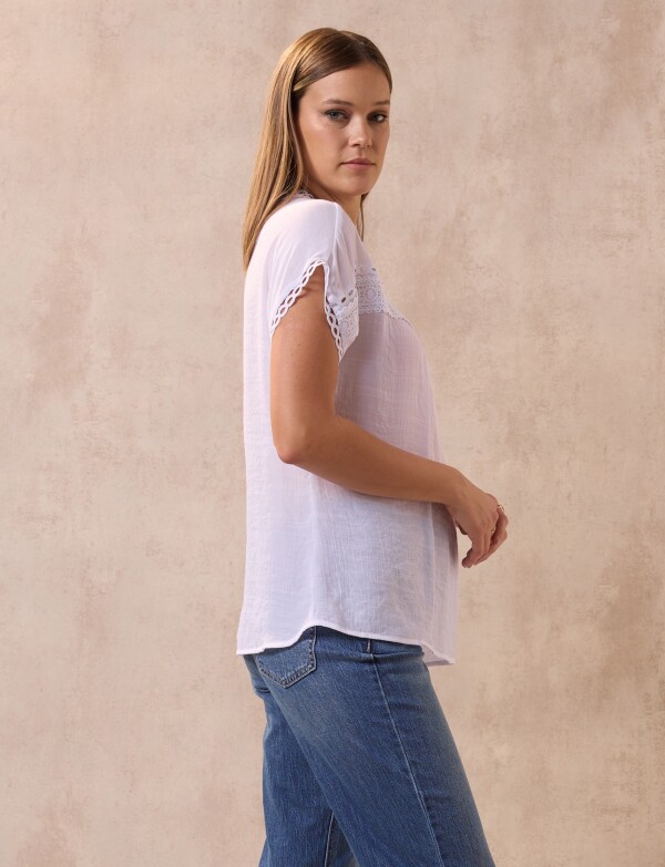 Blusa Crochet BLANCO