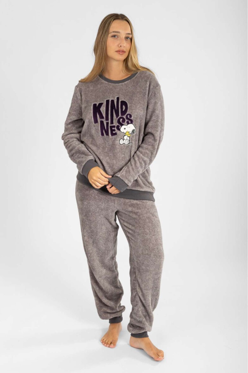 Pijama kind melange - Gris melange 
