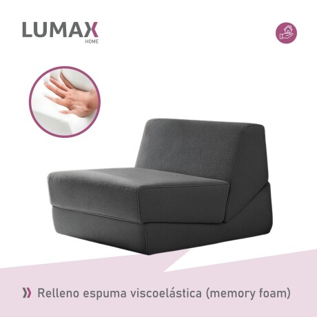 Sillón Sofá Plegable Lumax Modelo Lahti en caja Compactado Gris Oscuro