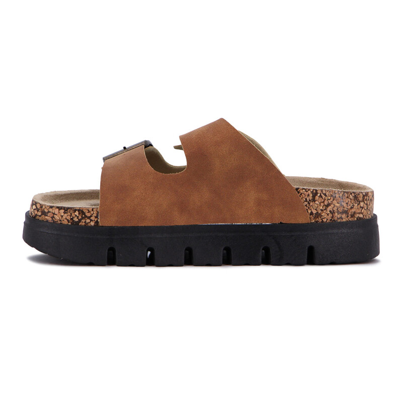 Sandalias Mujer Darkness Plataforma Y Hebillas Marron