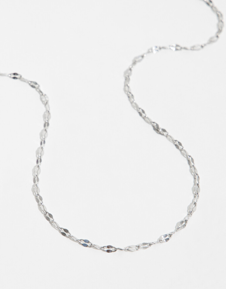 Collares Cortos Metal Collar Corto De Acero - Plateado
