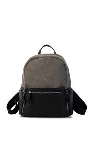 MOCHILA MIRIAM NEGRO C/CENIZA