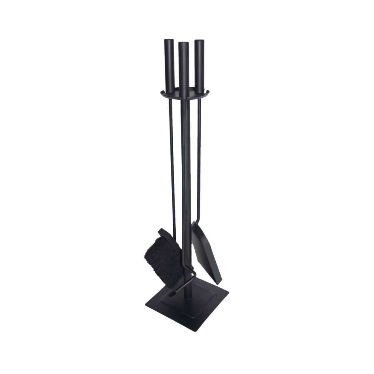 Atizador para Chimenea 4 Piezas con Base Cuadrada – Negro - NEGRO 