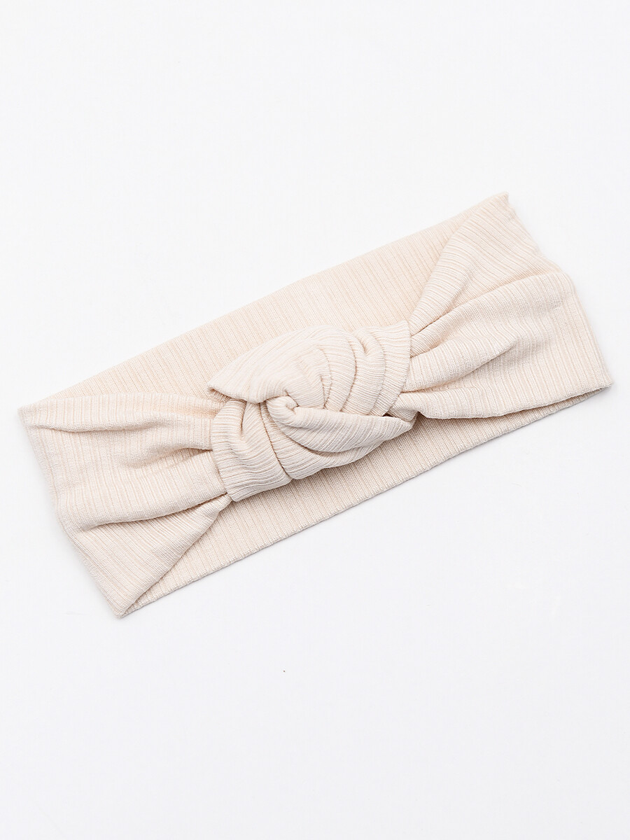 VINCHA TELA CON MOÑA - BEIGE 