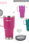 Vaso térmico doble capa de acero 900ML Fucsia