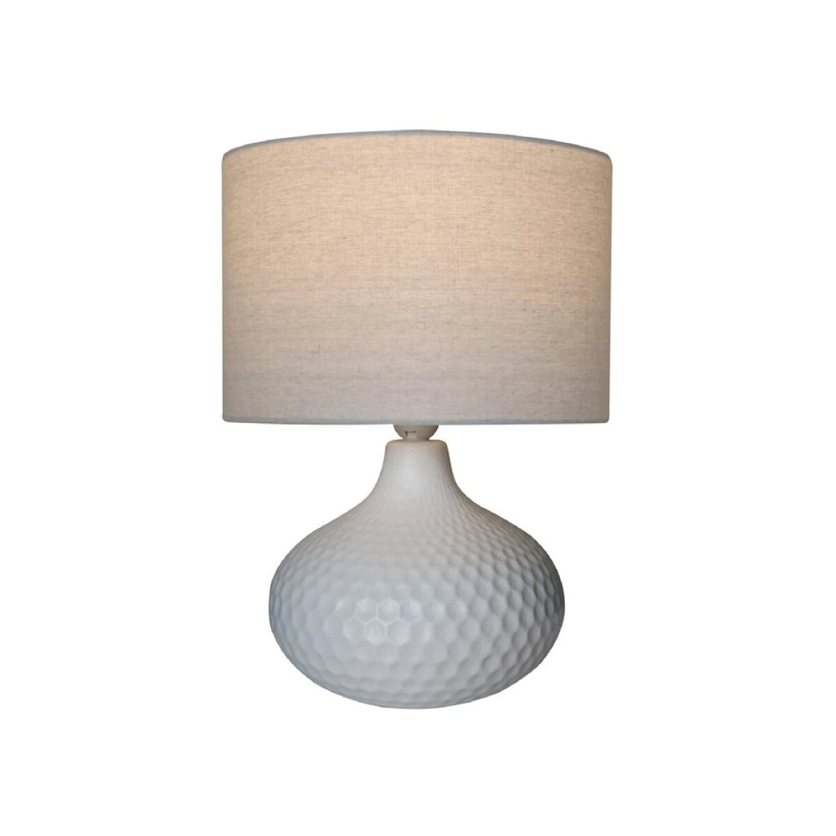LAMPARA DE MESA CERAMICA D30x40CM HEXAGONOS BLANCO 