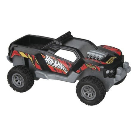 Auto a fricción Hot Wheels Pull Back Racers 13cm Negro