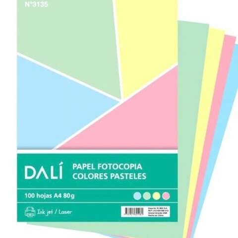 PAPEL DALI TAMAÑO A4 COLORES PASTELES POR 100 HOJAS PAPEL DALI TAMAÑO A4 COLORES PASTELES POR 100 HOJAS