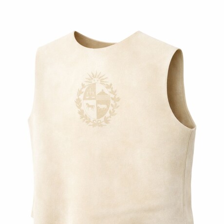 Chaleco Gamuza Escudo Nacional crudo