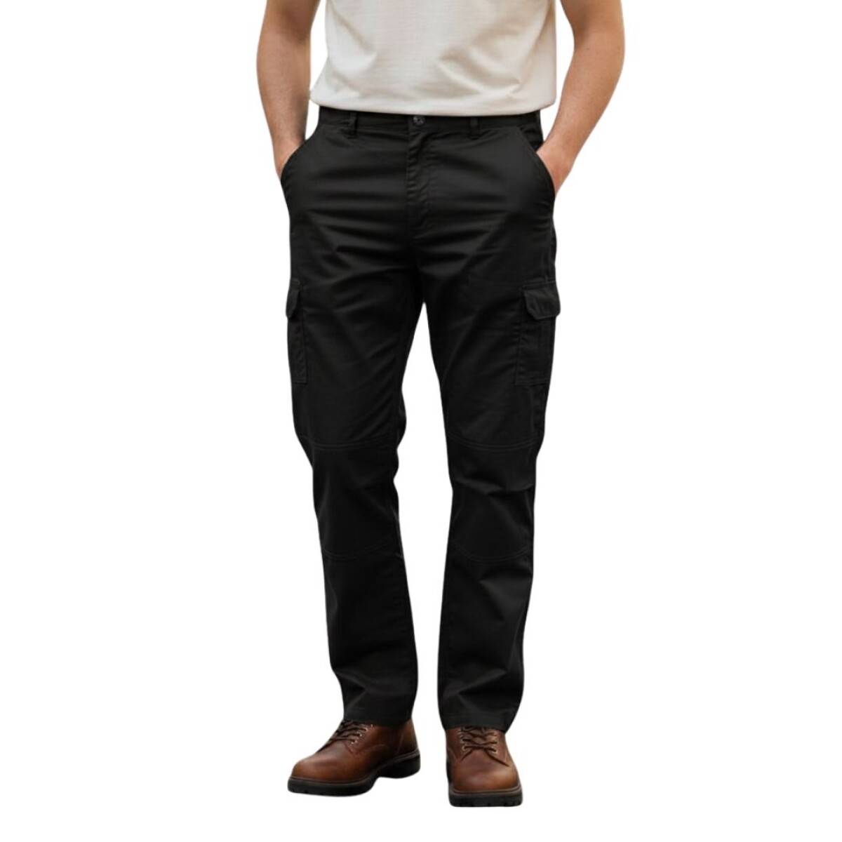 Pantalón gabardina cargo - Negro 