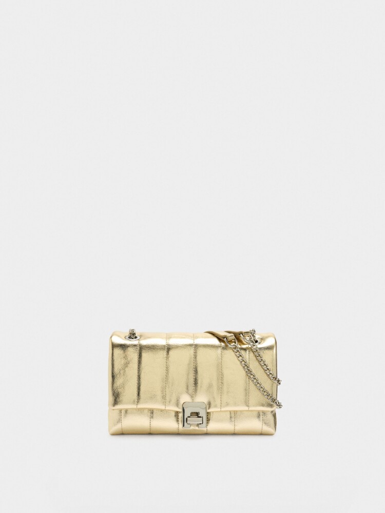 Bolso De Hombro Acolchado dorado