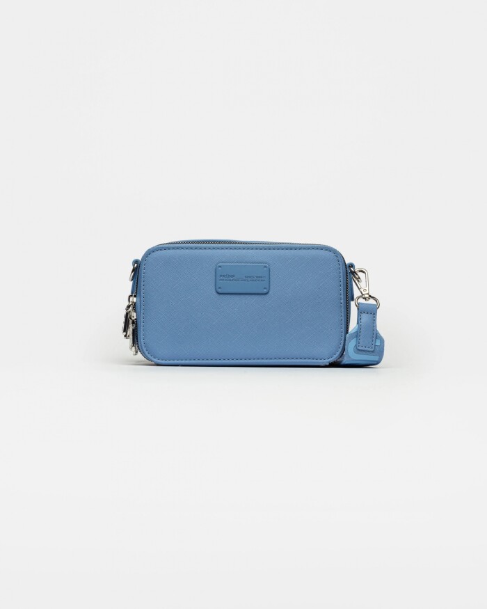 Bandolera New Penny en efecto cuero saffiano Coast Blue