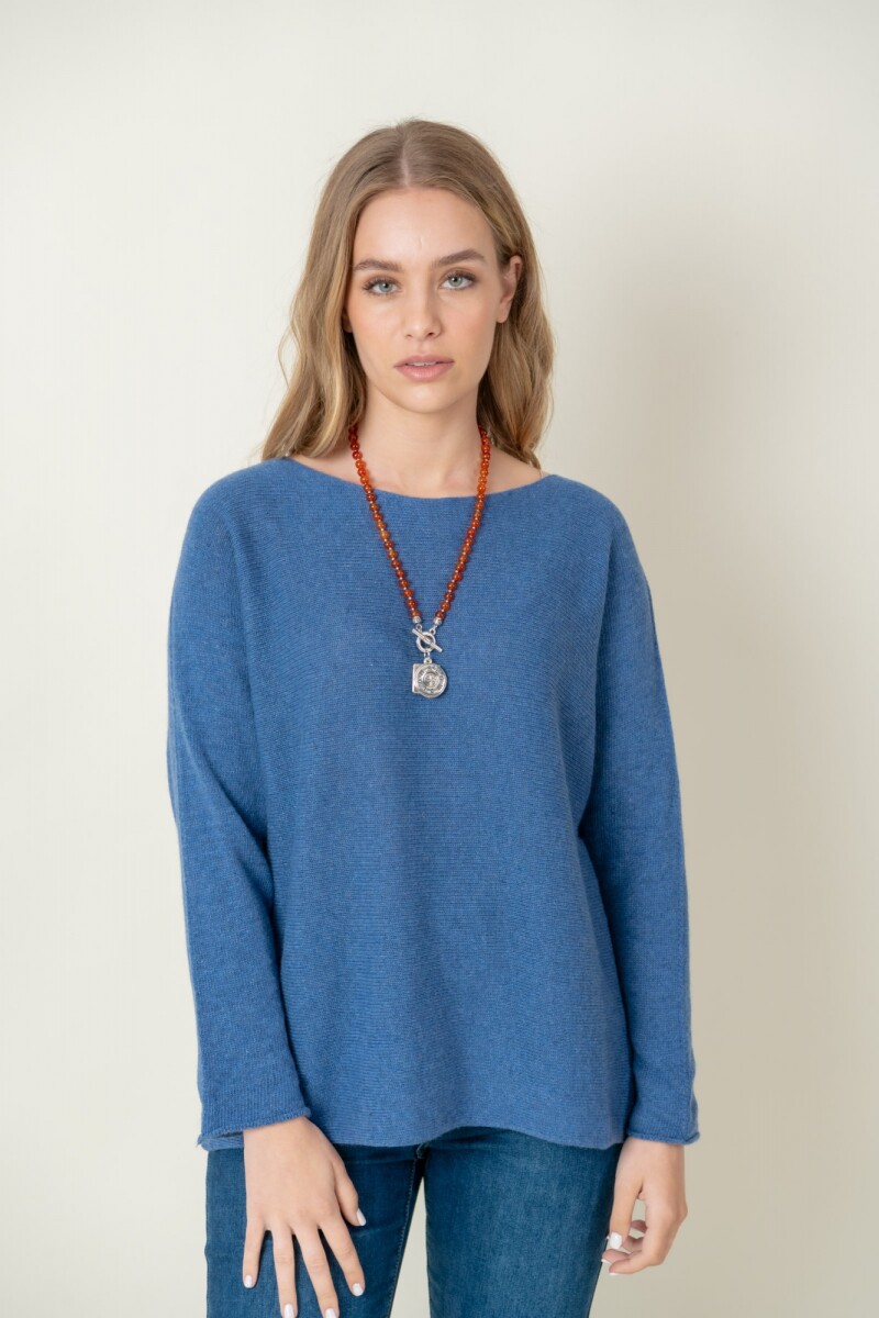 Sweater lana liso - Blue 