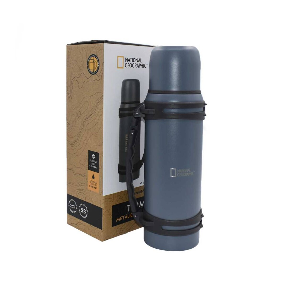 Termo National Geographic Con Asa 1.5 Lts - Gris 