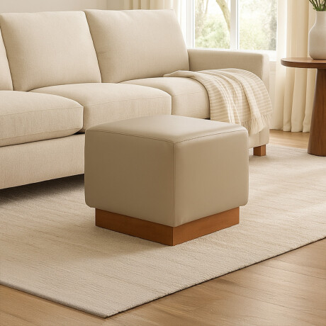 Puff Beta - Cuero Natural 1011 (Granizo)