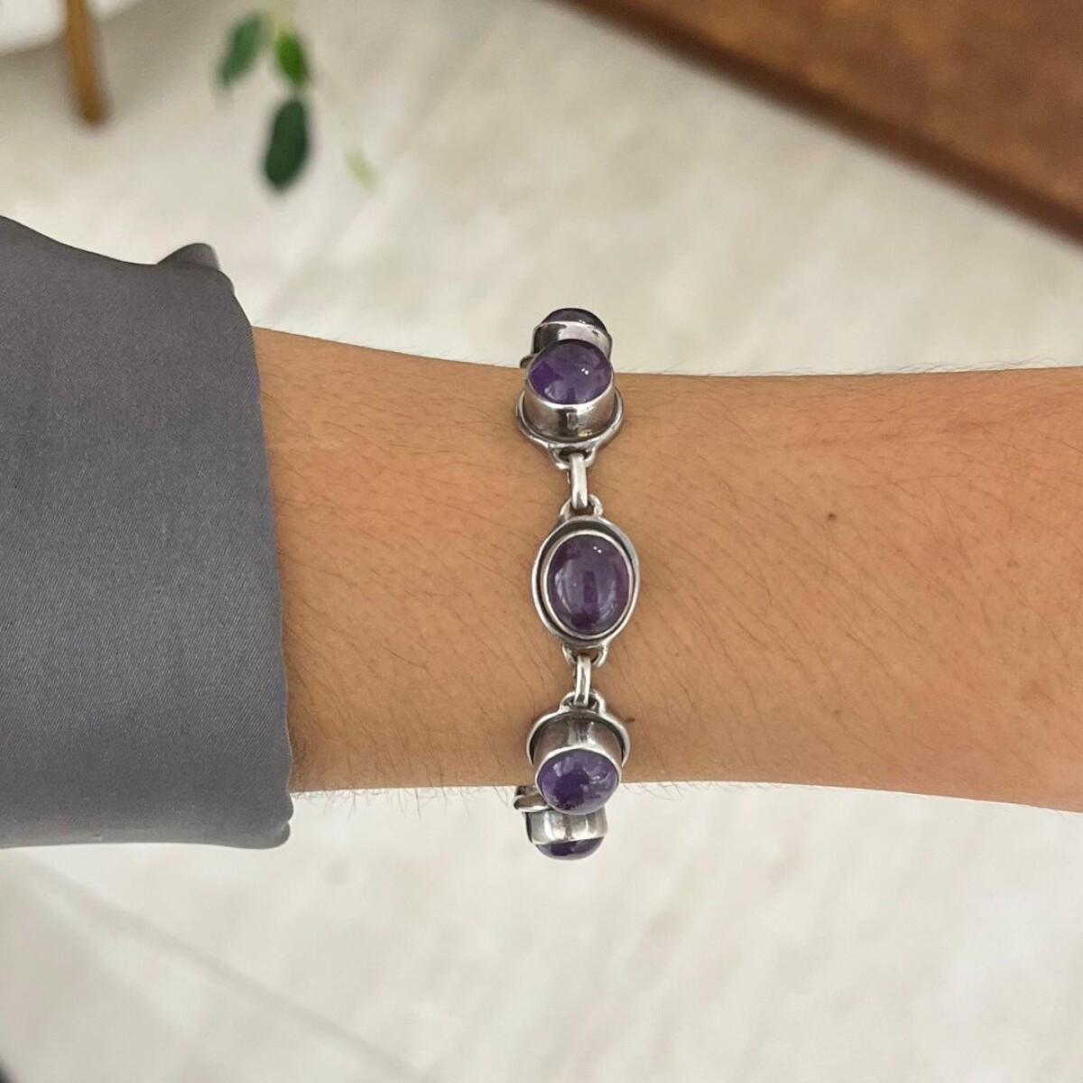Pulsera Amatistas - Plata 925 