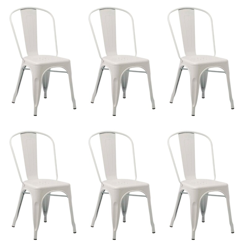 Pack 6 Sillas Tolix Lumax Varios Colores Living Comedor Blanco