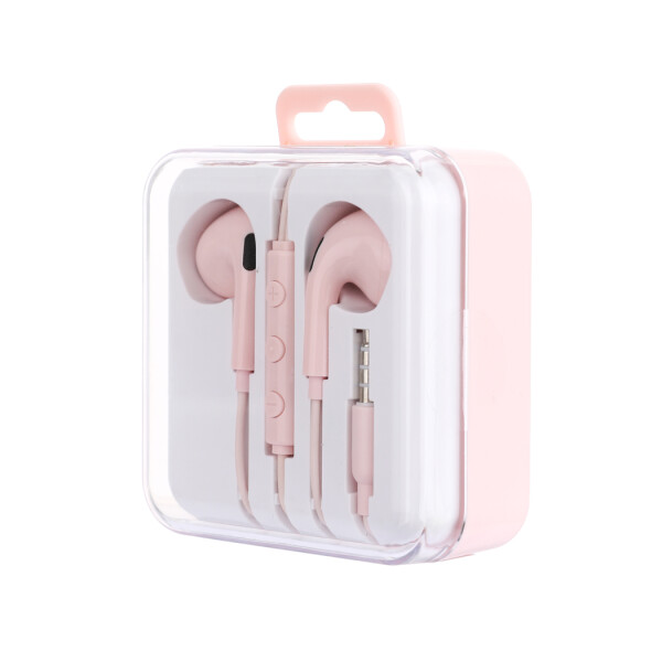 Auriculares de cable rosa