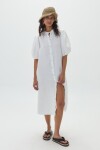 Vestido Bubble en Lino Blanco