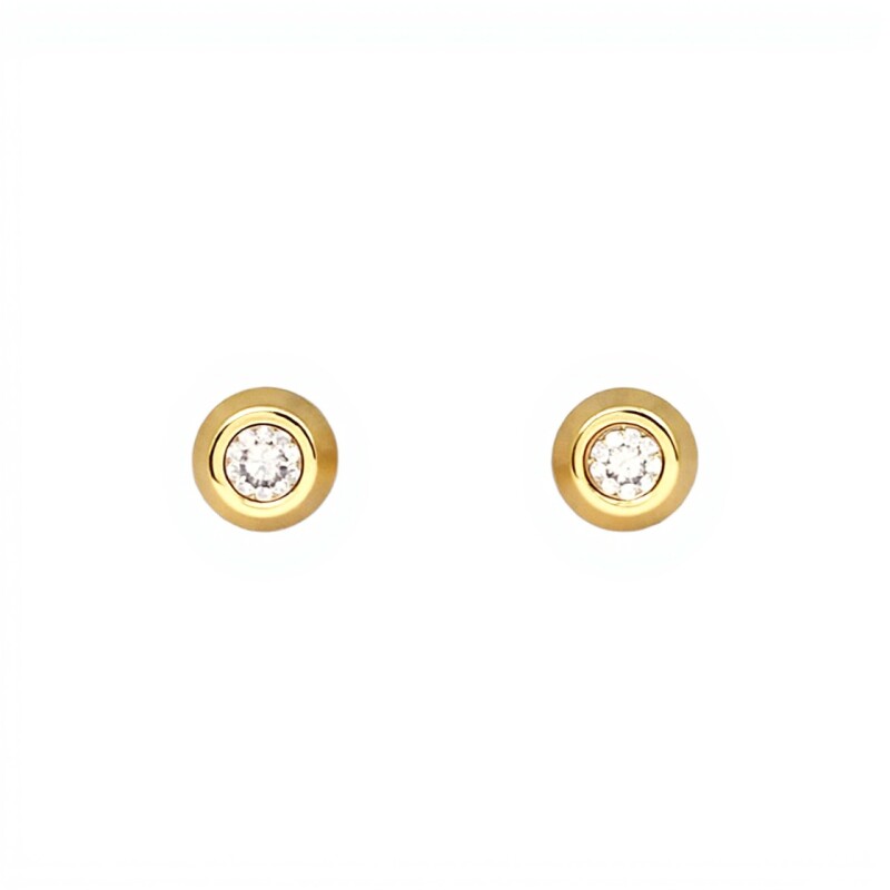 Caravanas Punto de Luz oro- Oro bajo - Zirconia - CA8061 conpiedra