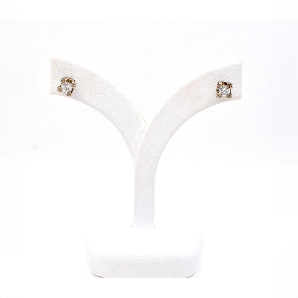 Caravanas En Oro 18K 2 Colores Y Brillantes Caravanas En Oro 18K 2 Colores Y Brillantes