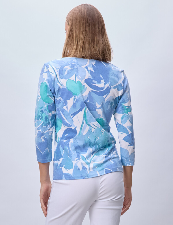 Blusa Algodon Print AZUL/MULTI