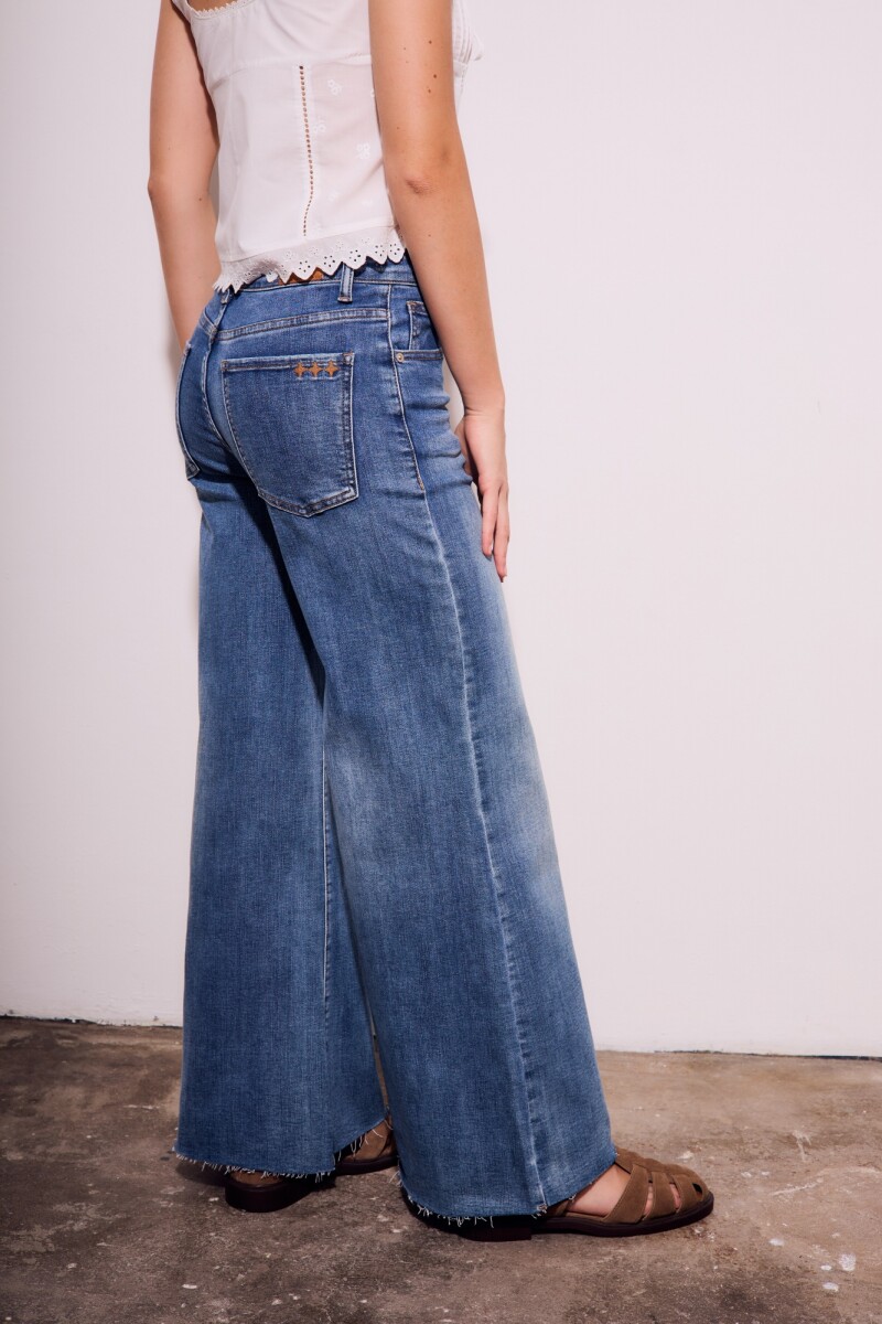 Jean Flared Wide Leg Denim