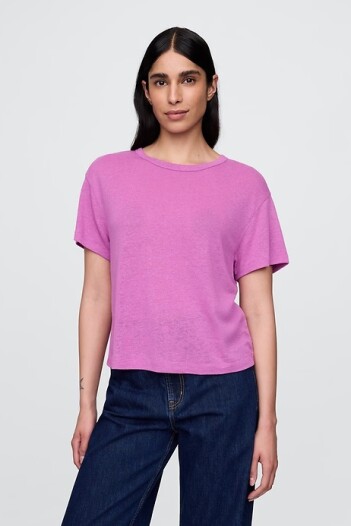Remera De Lino Editor Mujer Cattelya Orchid 183223