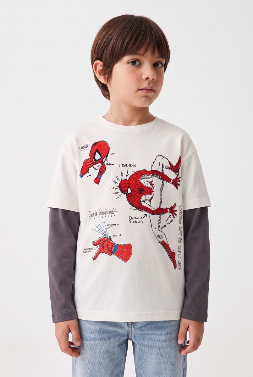REMERA SPIDER - OFF WHITE 