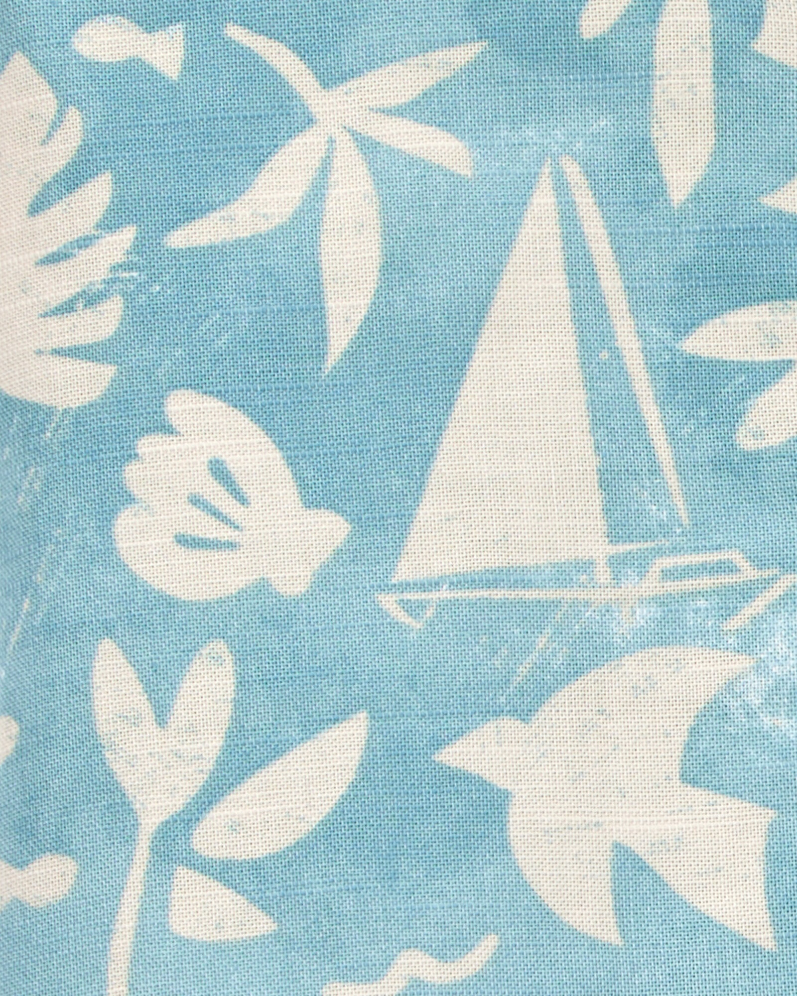 Set tres piezas de algodón, short, camisa y remera manga corta, diseño playa Sin color