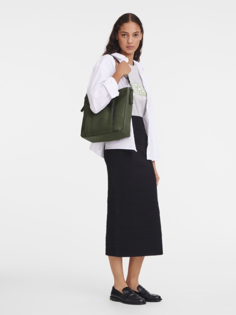 Longchamp -Bolso de hombro talle M, Longchamp 3D - Verde 