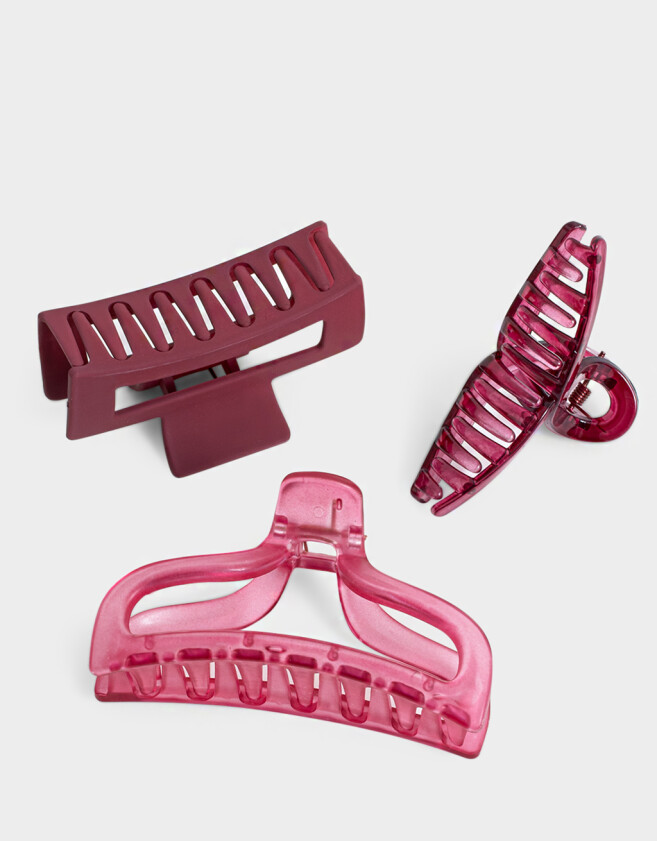 Broches Sets Set por 3 Set De Broches Combinados - Rojo Cereza