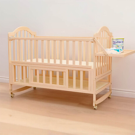 Cuna Bebé Multifunción 5 En 1 Madera Con Rueditas Celeste